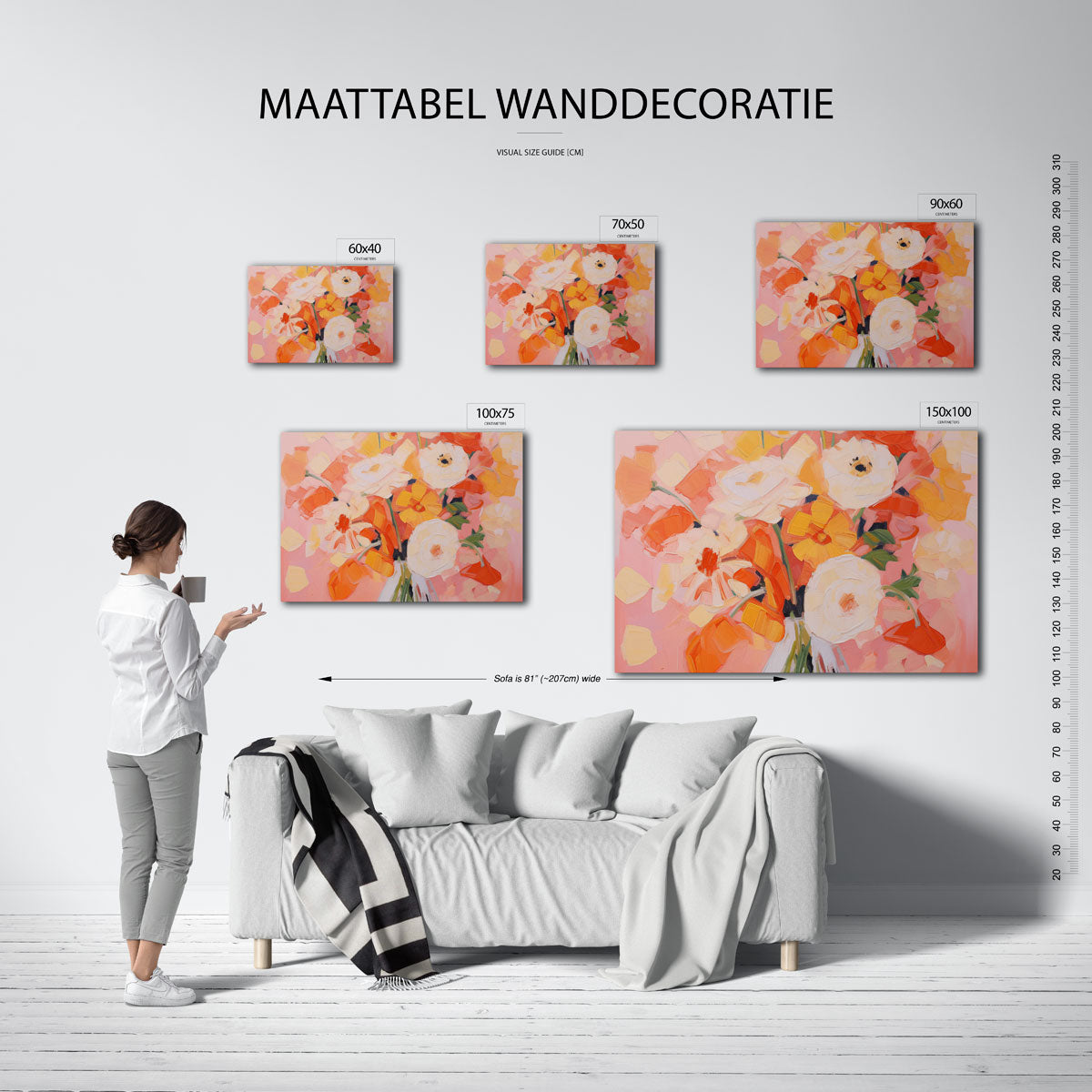 Bloemrijke kleurenexplosie Kunstwerk