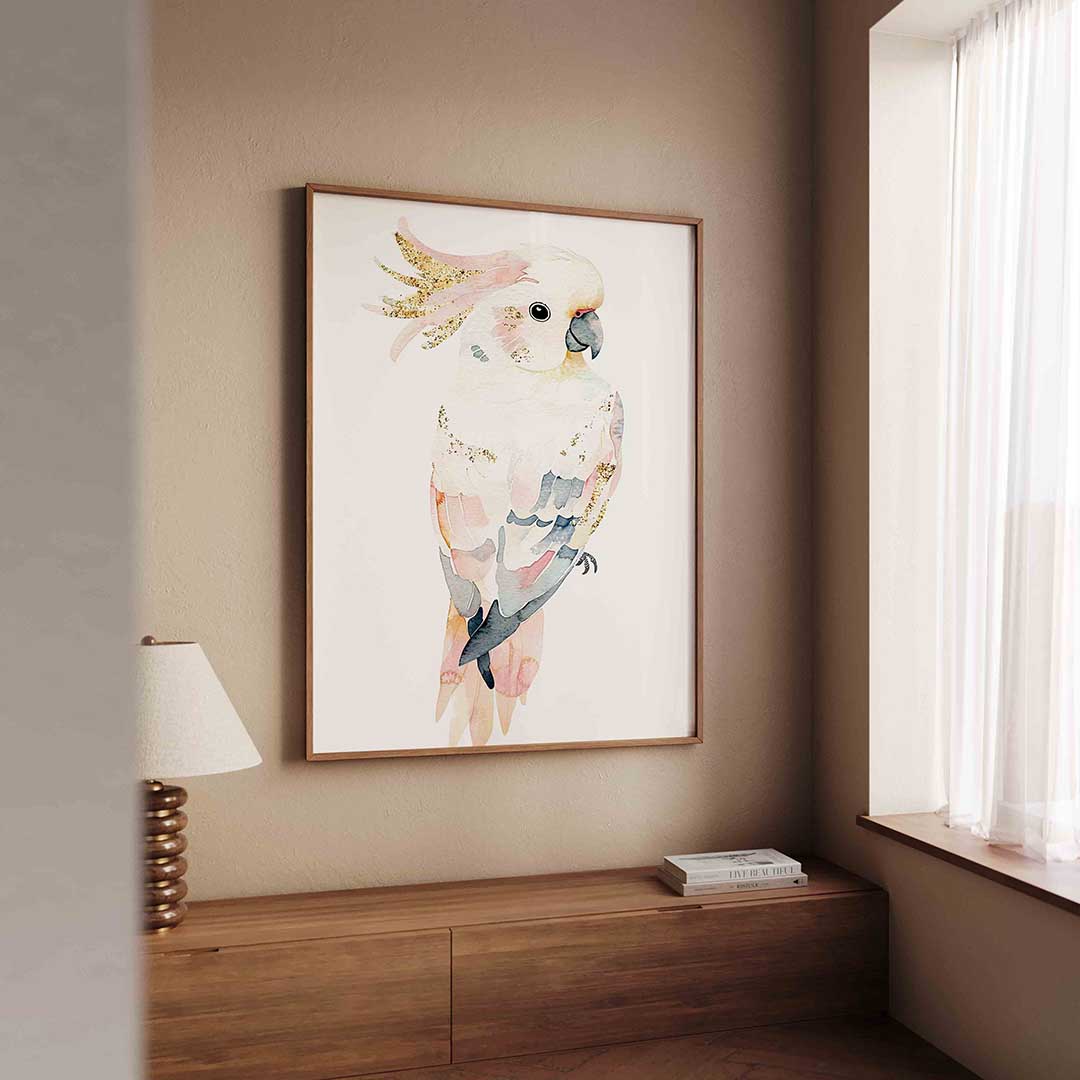 Papegaai met gouden accenten Poster