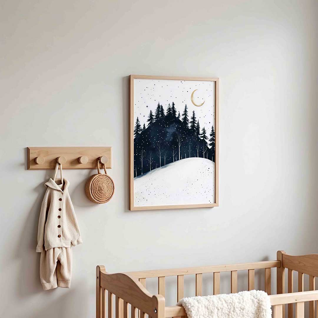 Winterlandschap met bomen Poster
