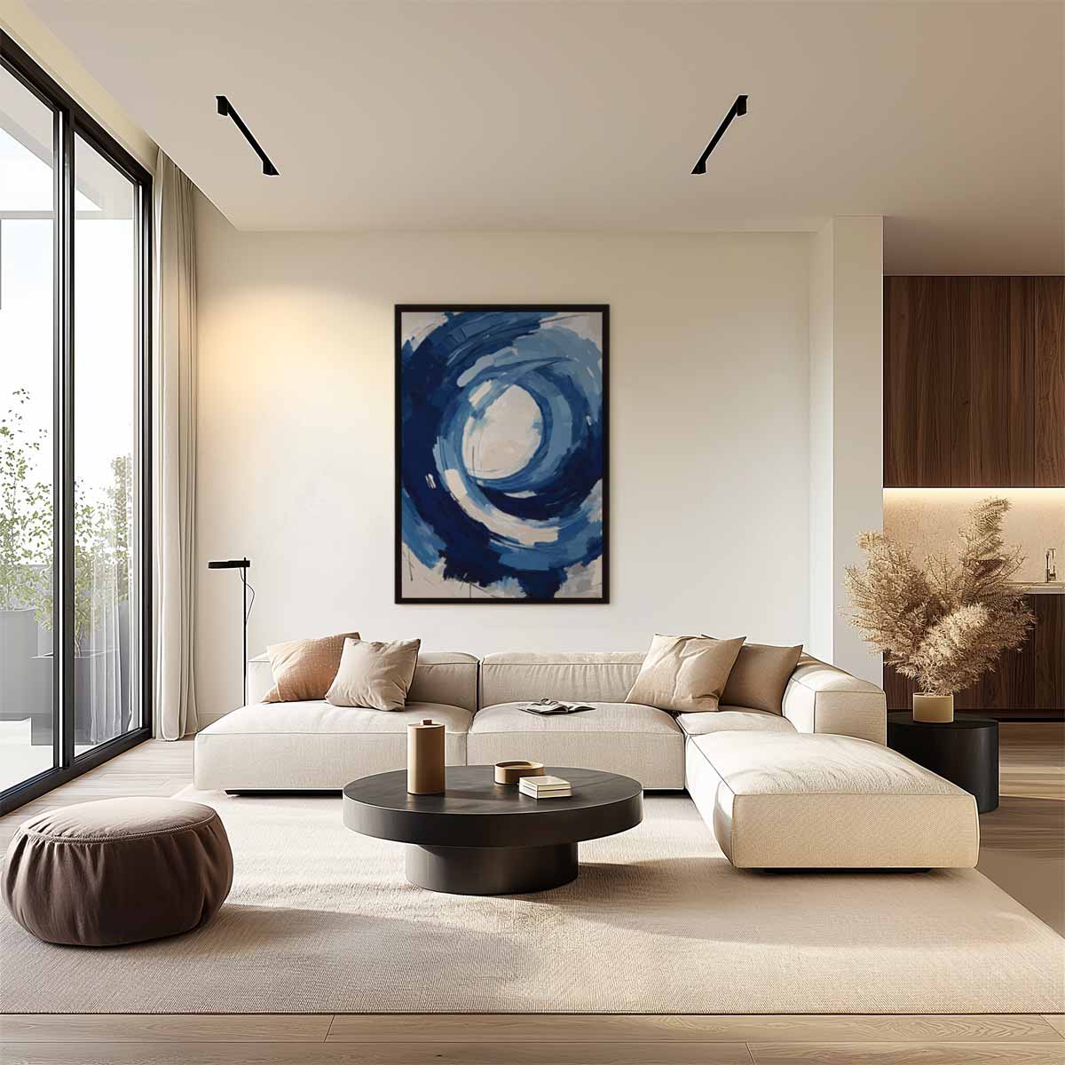 Blauwe Stroom Kunstwerk-canvas-dibond-plexiglas-wanddecoratie-WallArtistic