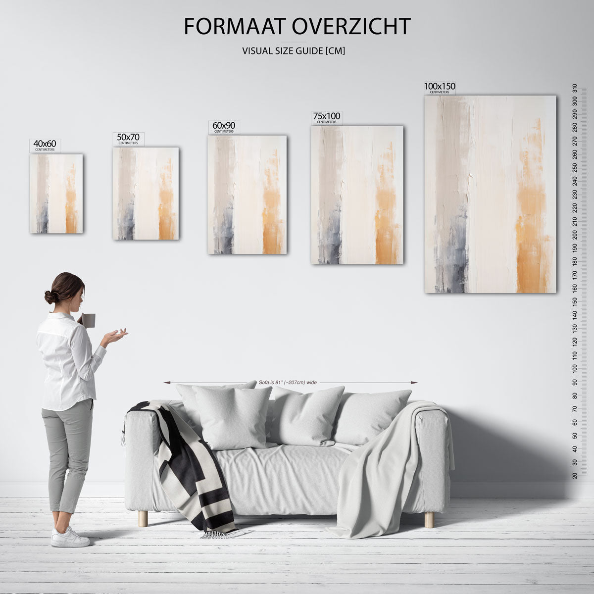Verticale kleurenstrepen Kunstwerk