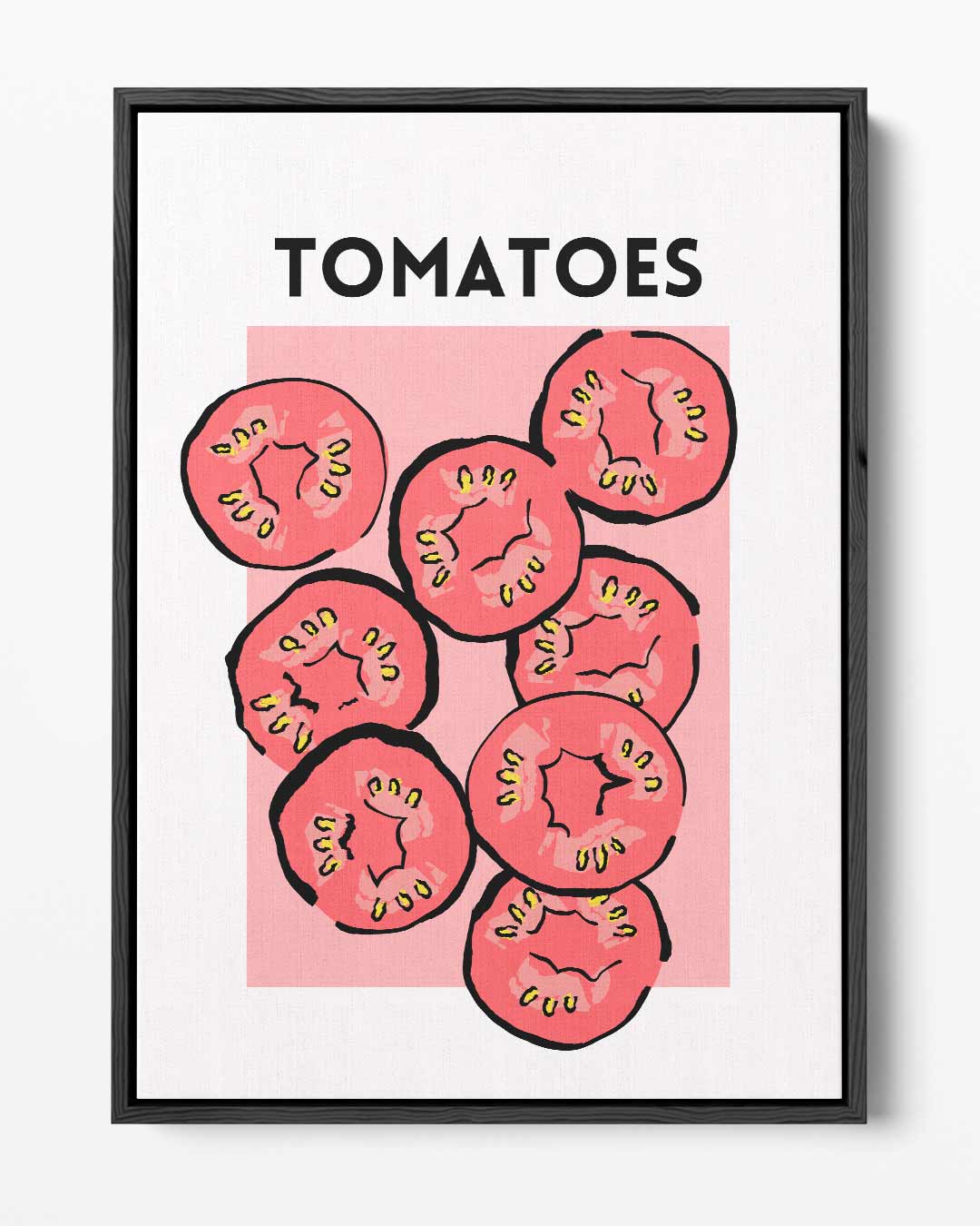 Speelse Tomaten Print Kunstwerk-canvas-dibond-plexiglas-wanddecoratie-WallArtistic