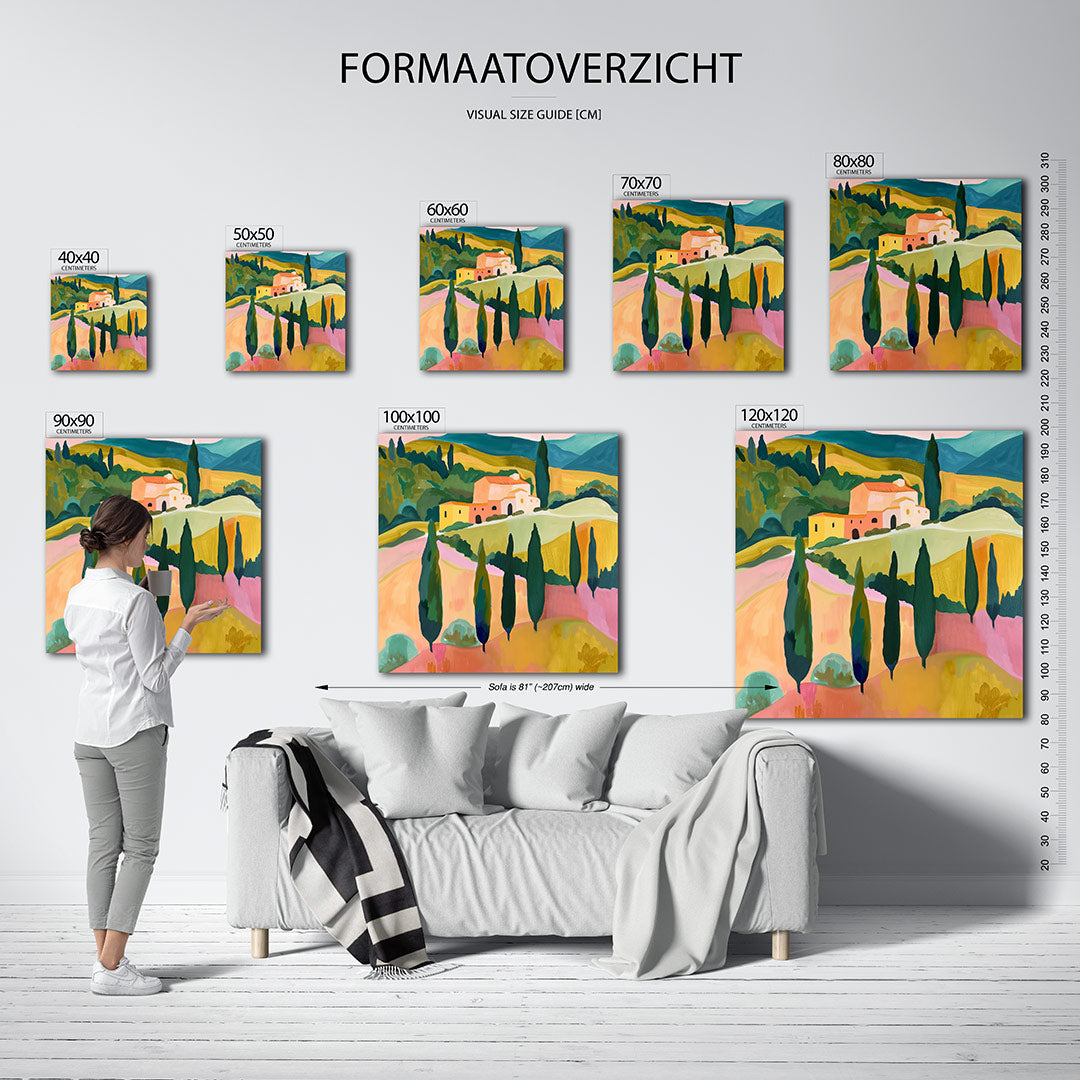 Landschap met heuvels Kunstwerk