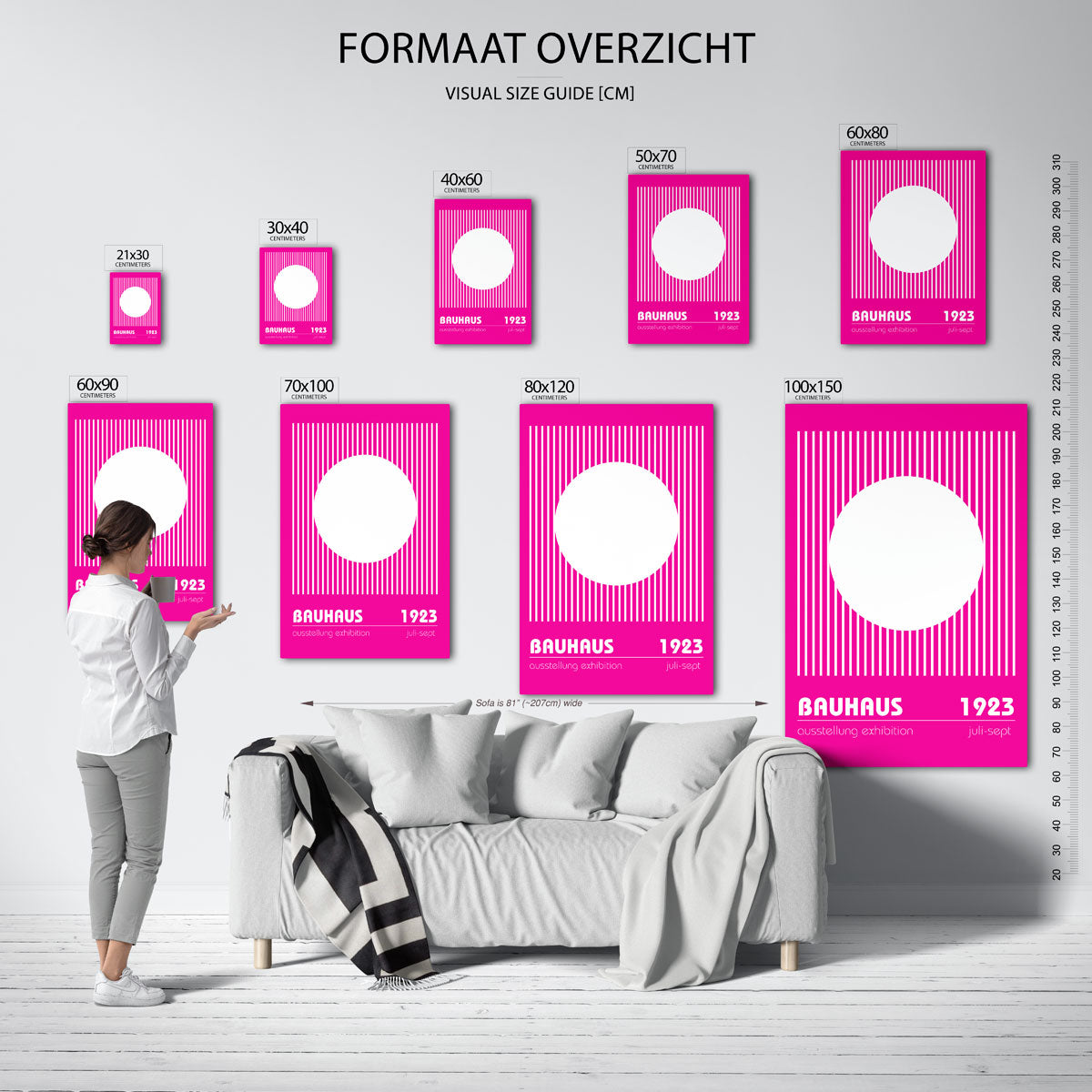 Lijnen en cirkel Poster