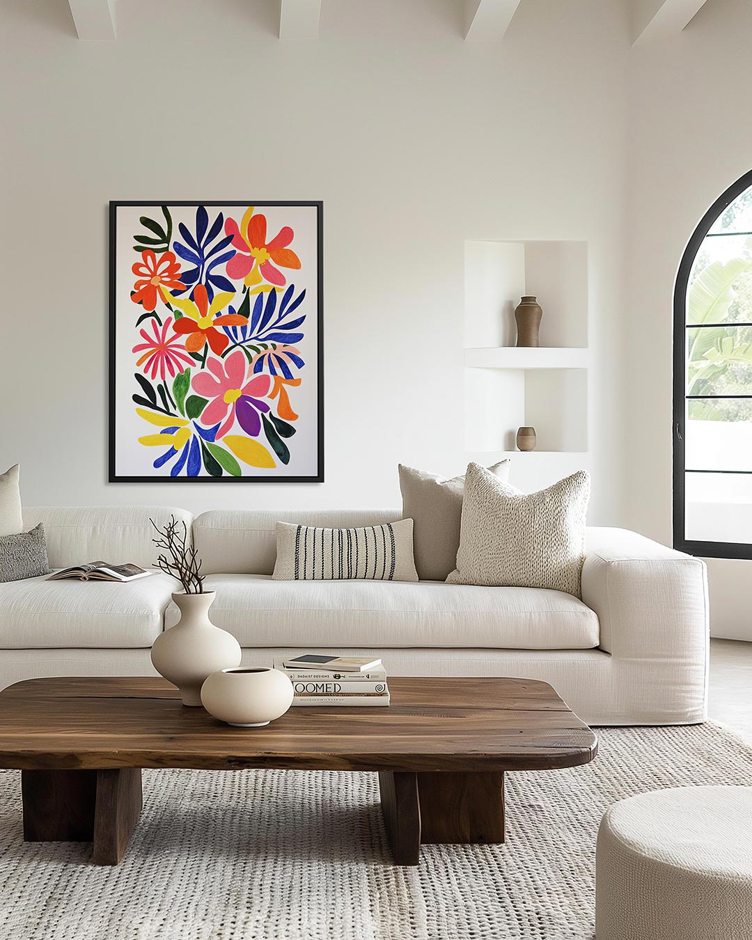 Vrolijke bloemencompositie Kunstwerk