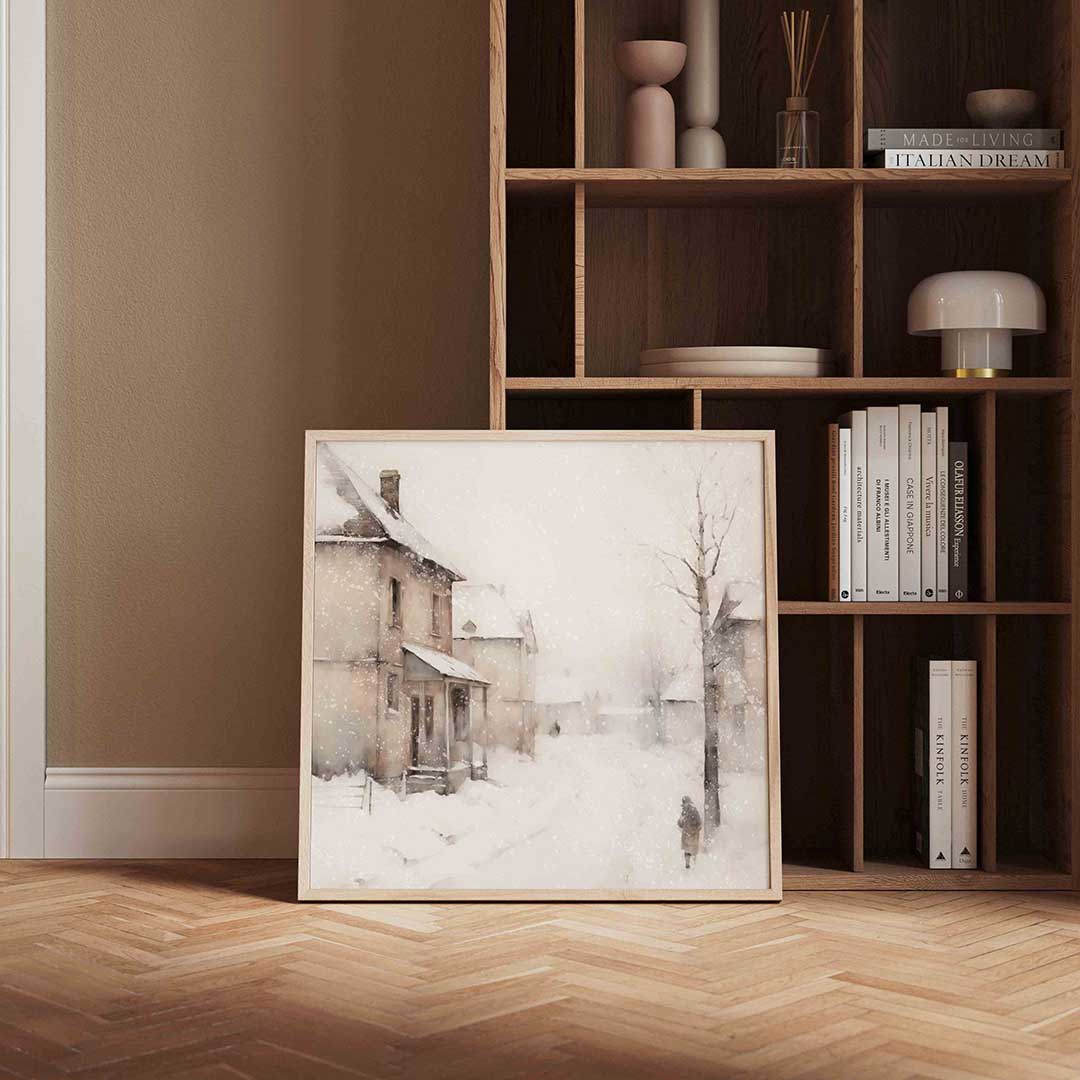 Winterse straat Poster
