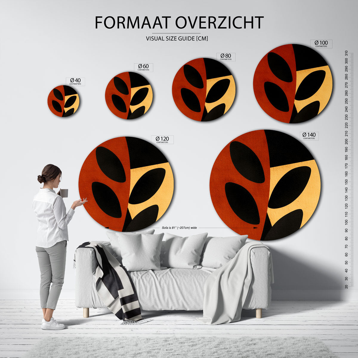 Abstracte vormen Muurcirkel