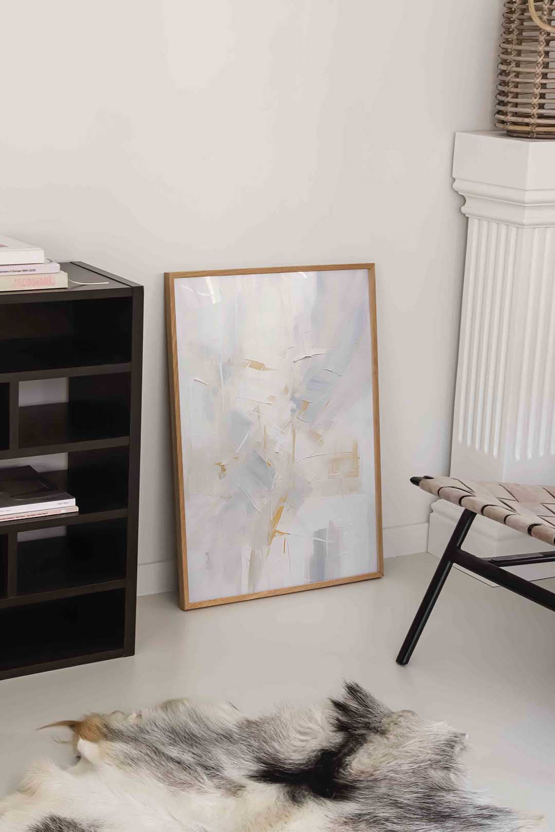 Abstracte beige en witte Poster