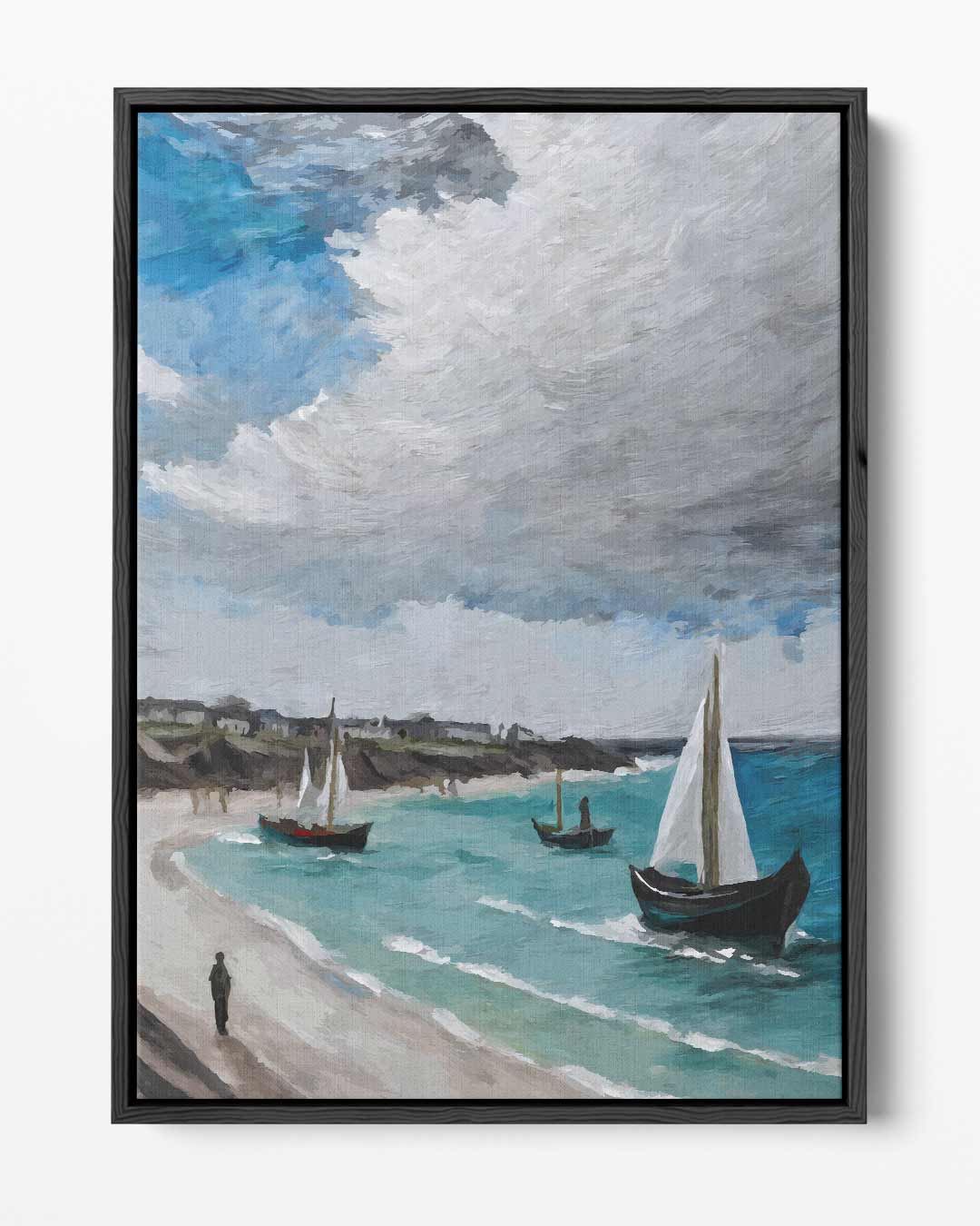 Zeezicht met Vissersboten Kunstwerk-canvas-dibond-plexiglas-wanddecoratie-WallArtistic