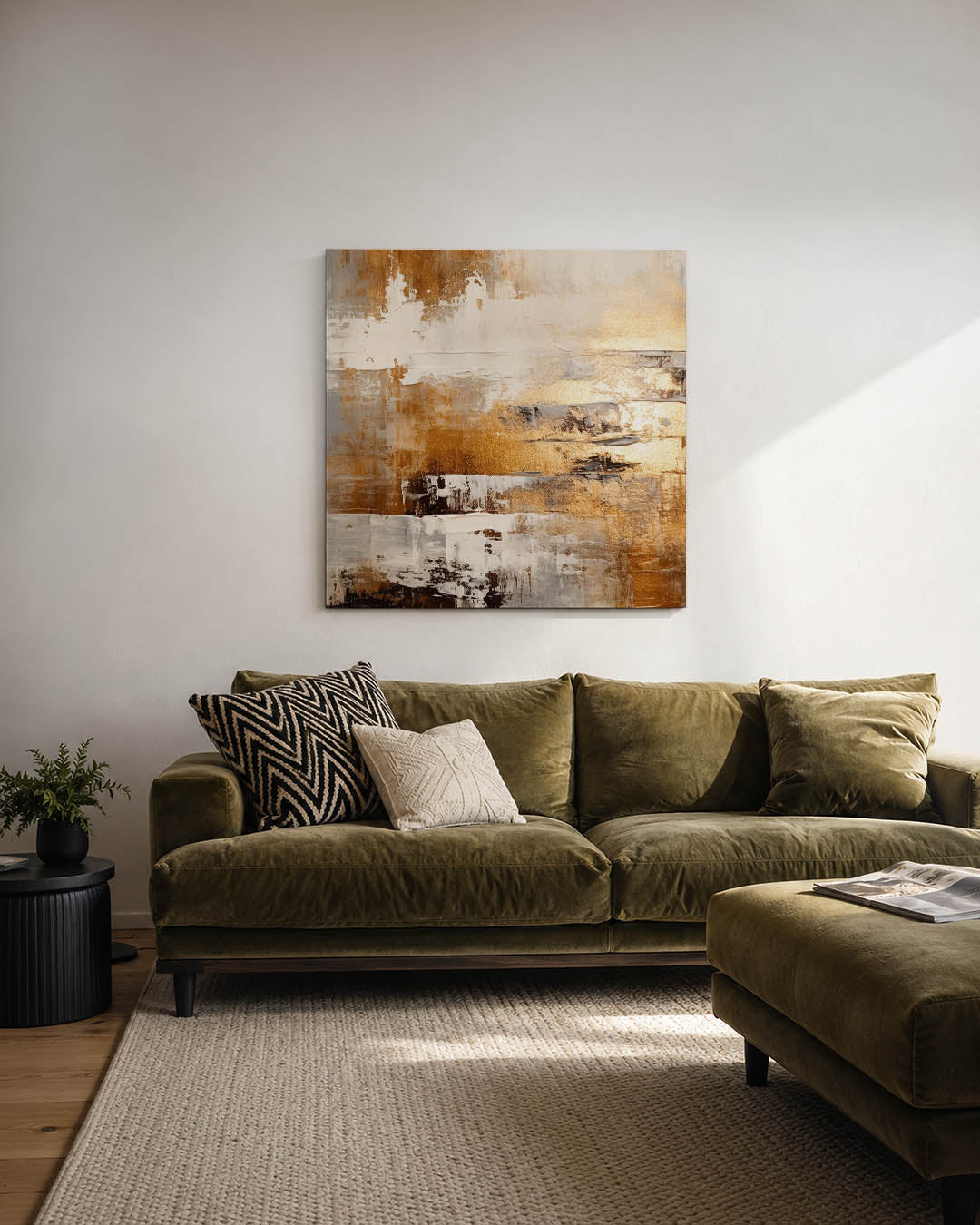 Gelaagde kleurencompositie Kunstwerk