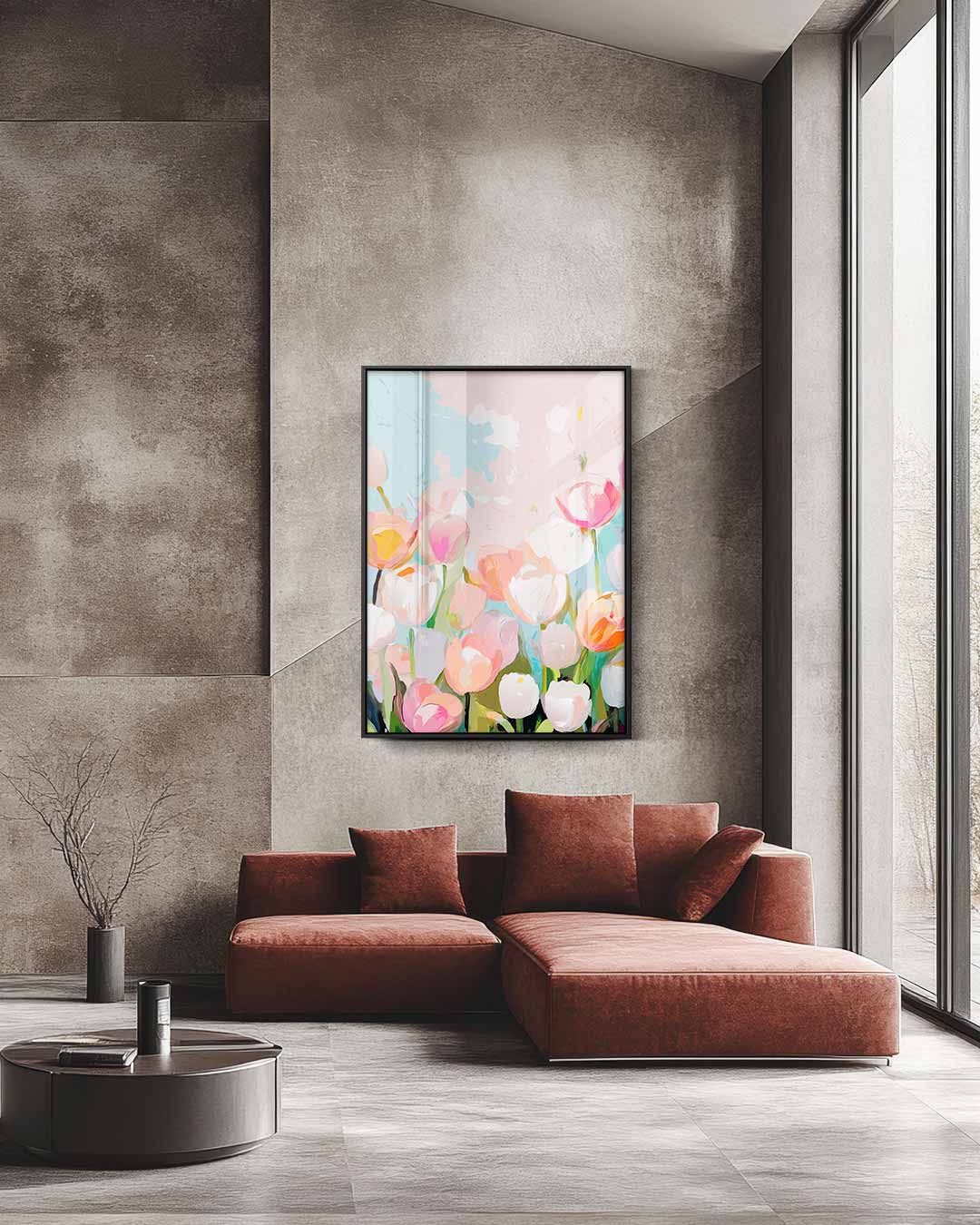 Bloemenpracht in Pasteltinten Kunstwerk-canvas-dibond-plexiglas-wanddecoratie-WallArtistic