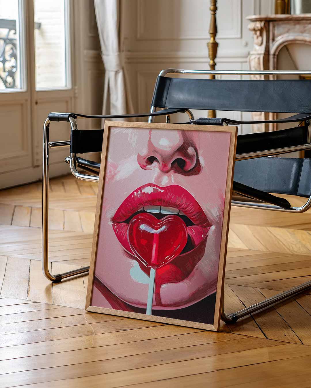 Sensuele Lippen met Hartjeslolly Poster