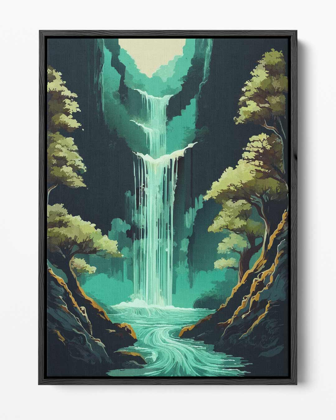 Magische Waterval Kunstwerk-canvas-dibond-plexiglas-wanddecoratie-WallArtistic