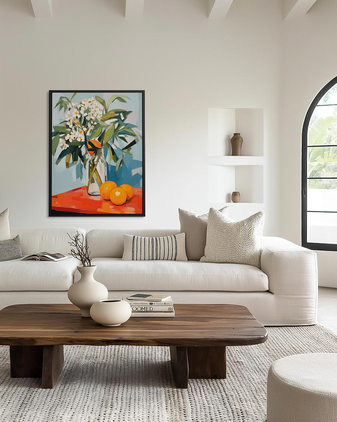 Bloemen en citrus Kunstwerk