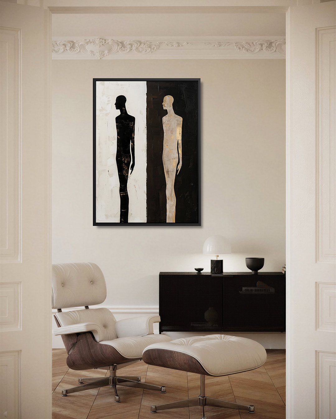 Tegenovergestelde figuren Kunstwerk