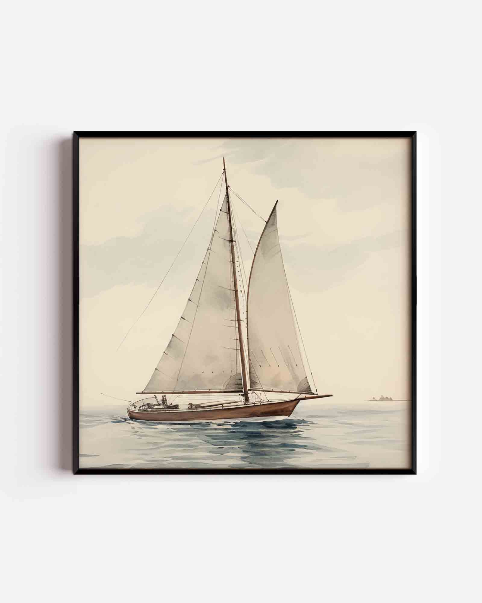 Zeilboot op zee Poster