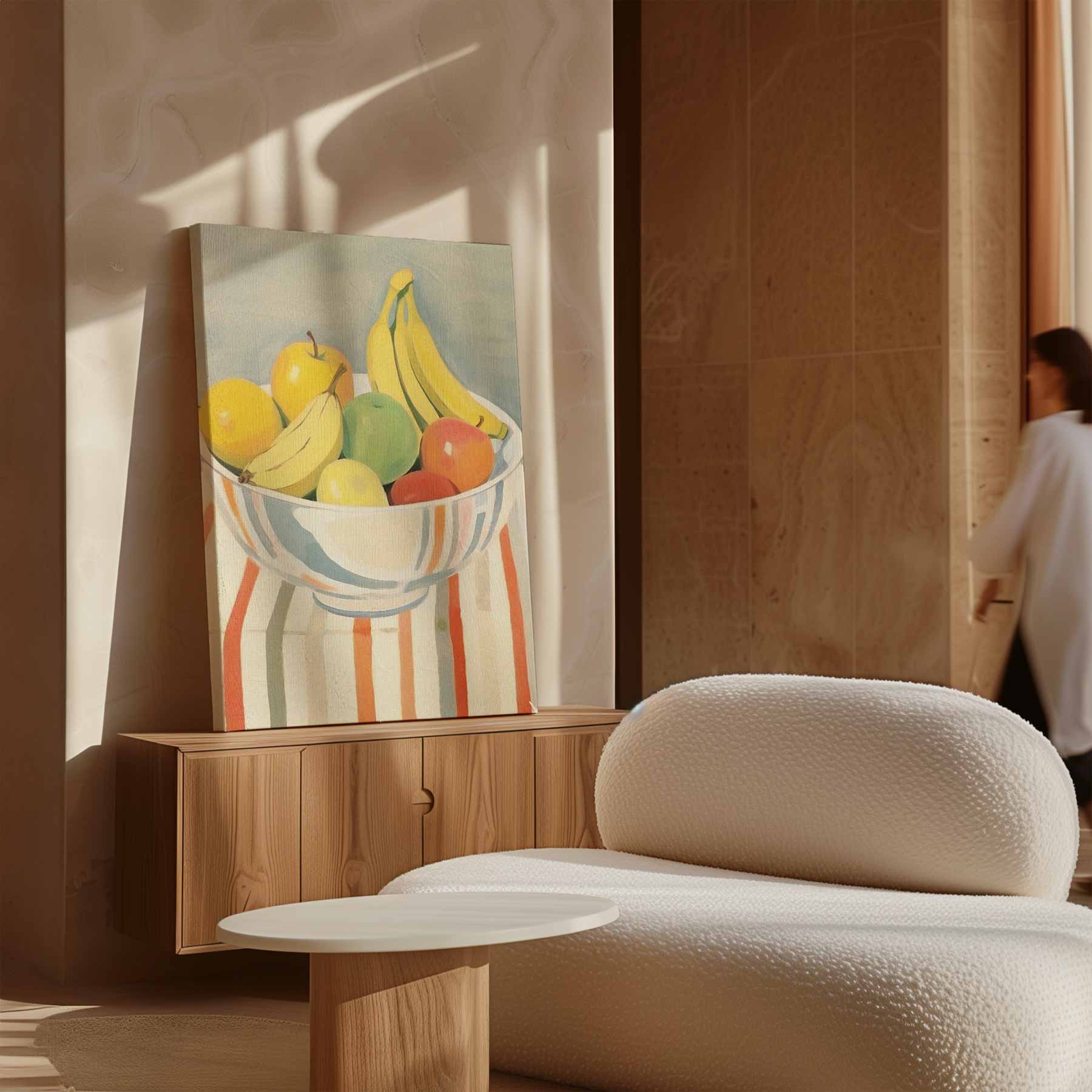 Kleurrijke Fruitmand in Impressionistische Stijl Kunstwerk-canvas-dibond-plexiglas-wanddecoratie-WallArtistic