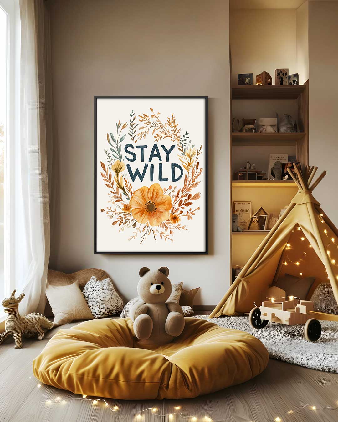 Stay Wild Bloemenkunst Kunstwerk-canvas-dibond-plexiglas-wanddecoratie-WallArtistic