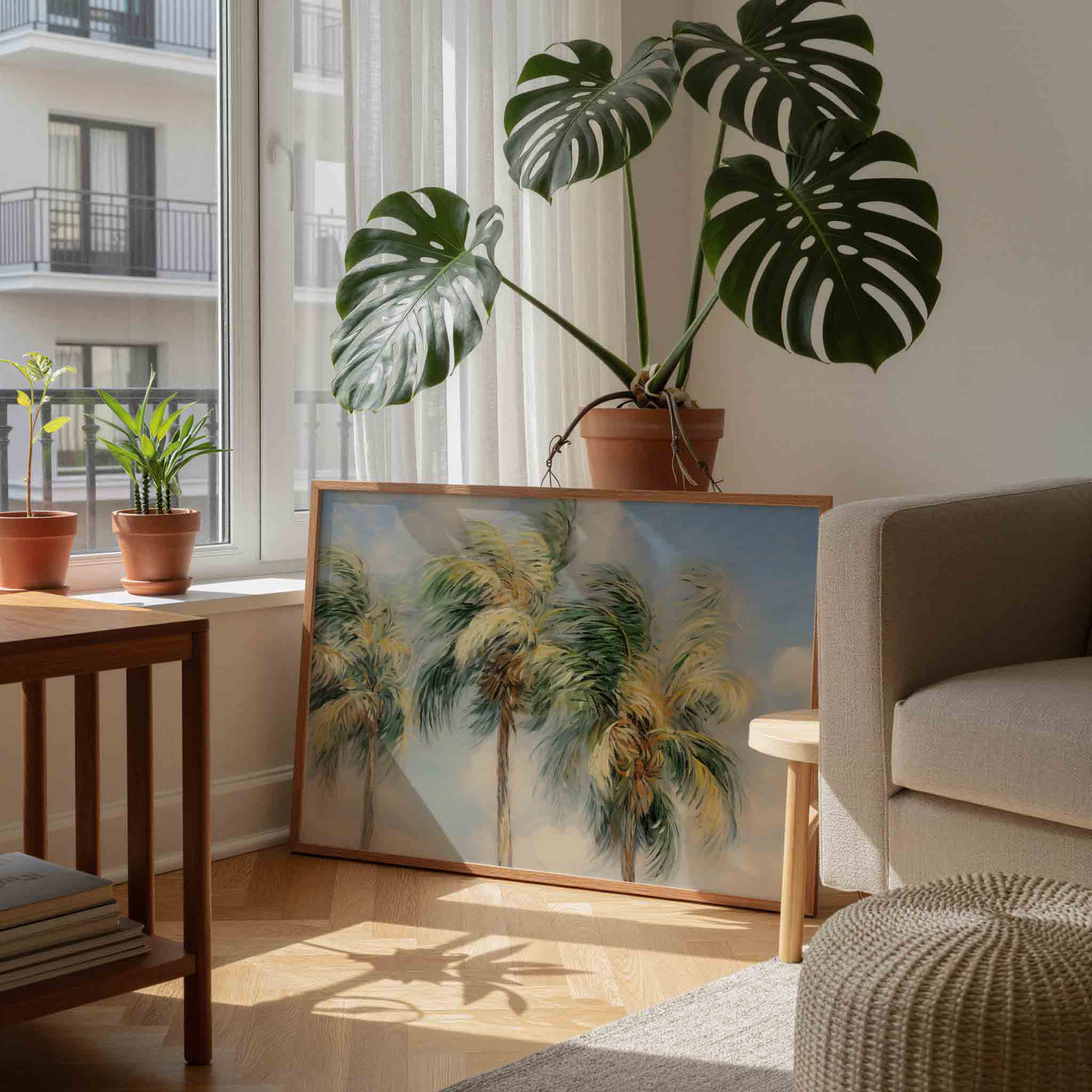 Palmbomen in de wind Poster