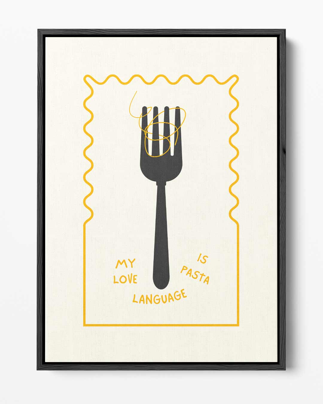 Spaghetti Liefdestaal Illustratie Kunstwerk-canvas-dibond-plexiglas-wanddecoratie-WallArtistic