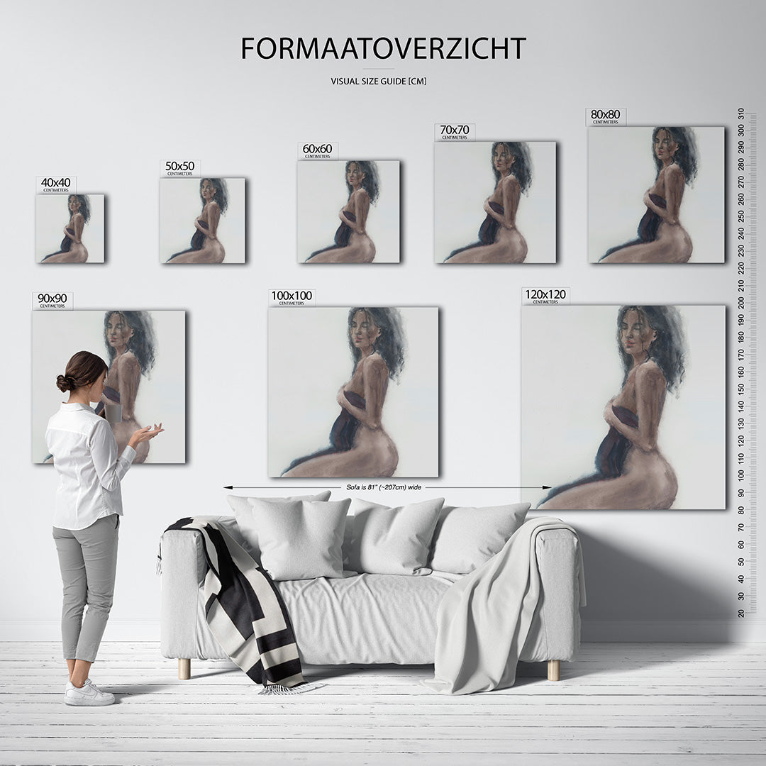 Zachte vrouwelijke contouren Kunstwerk