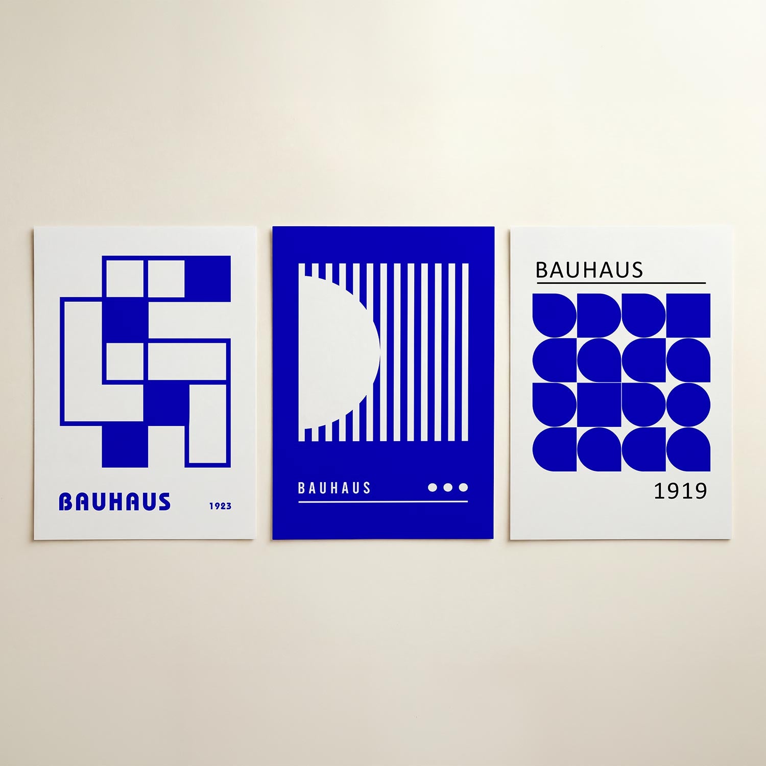 Blauwe vlakkenstructuur Posterset