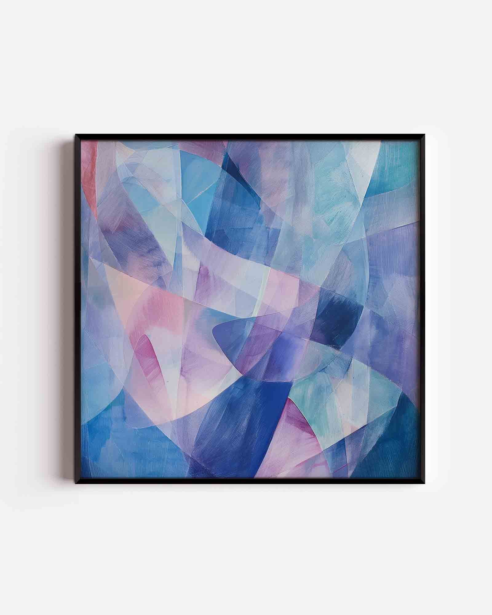 Abstracte blauwe vormen Poster