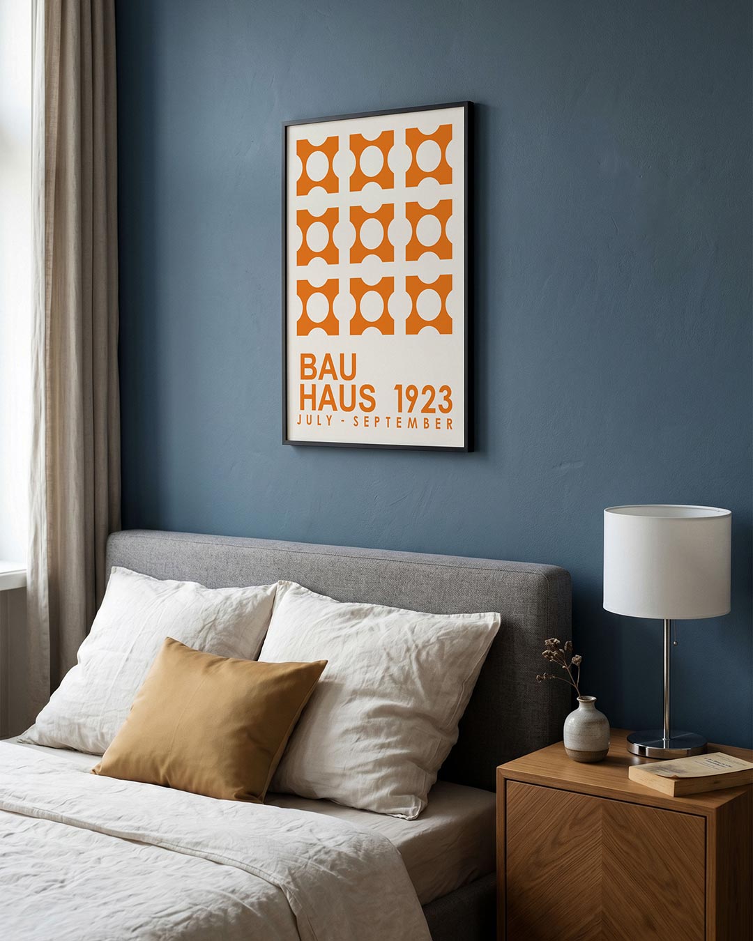 Oranje vormenpatroon Poster