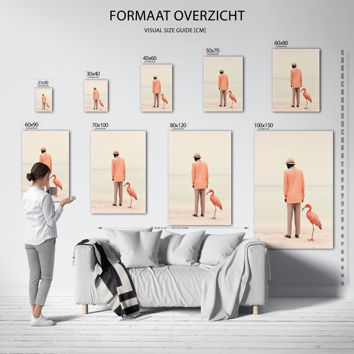 Man en flamingo Poster