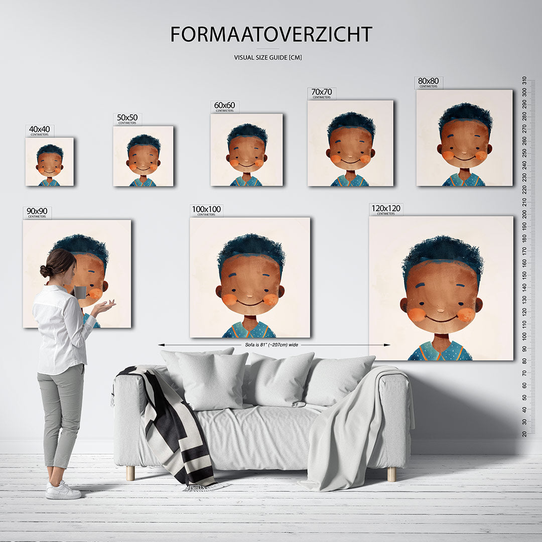 Vrolijk portret kind Kunstwerk