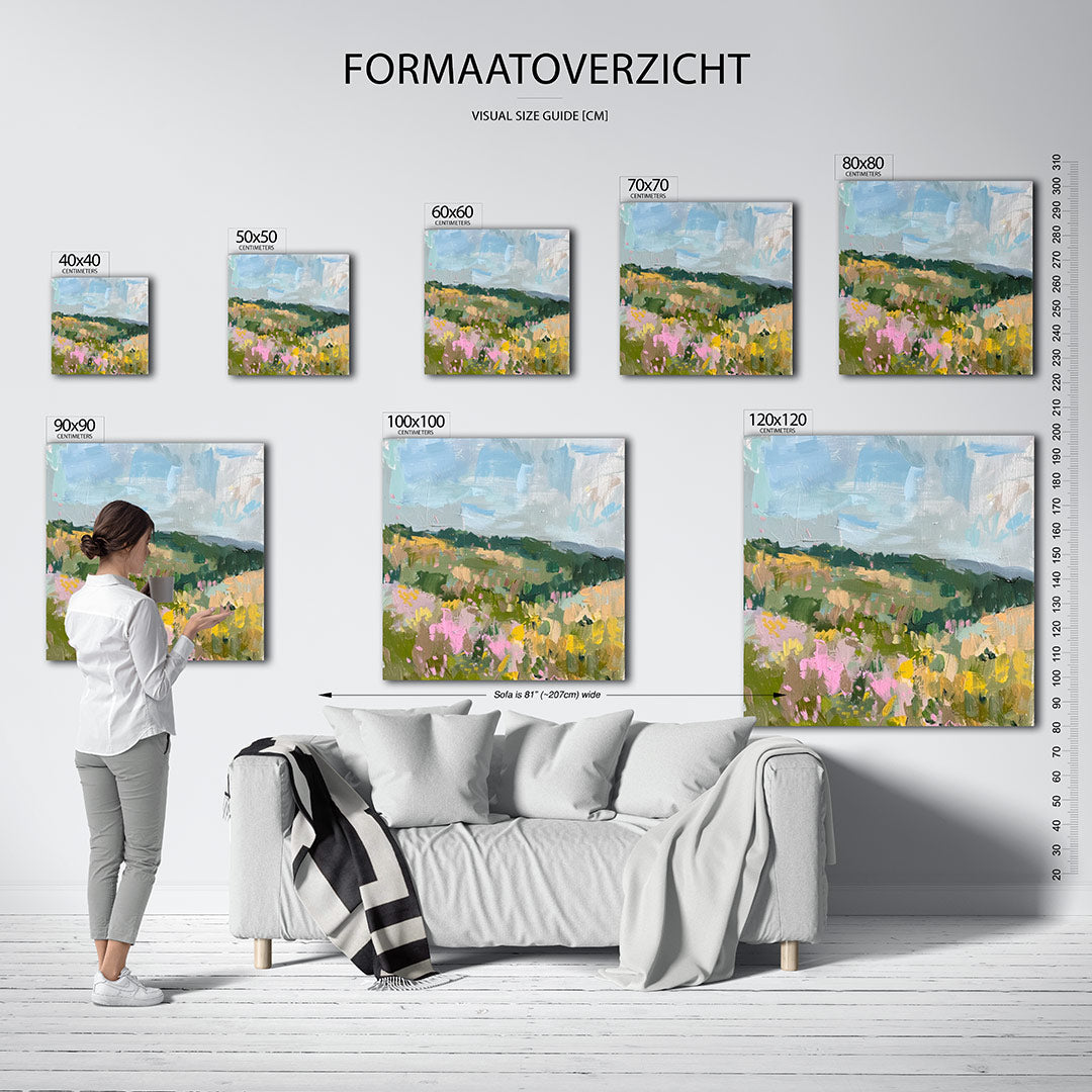 Kleurrijk landschap Kunstwerk