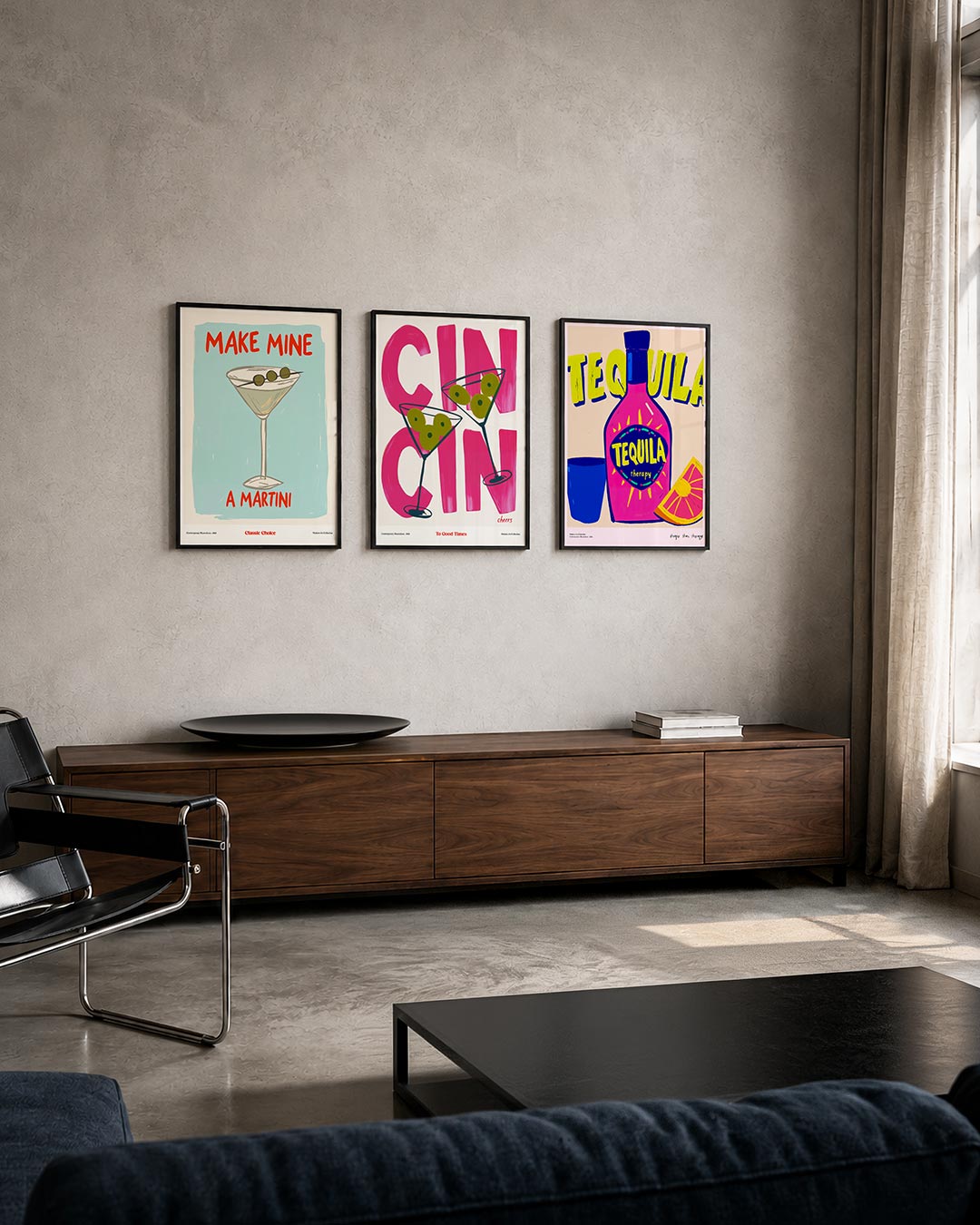 Cocktail illustratie Posterset