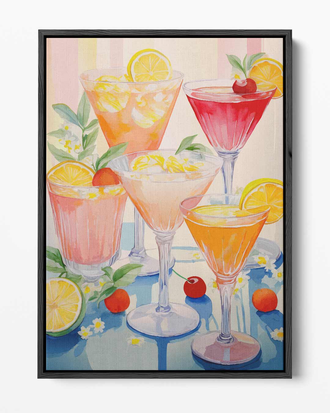Fruitige Cocktail Illustratie Kunstwerk-canvas-dibond-plexiglas-wanddecoratie-WallArtistic