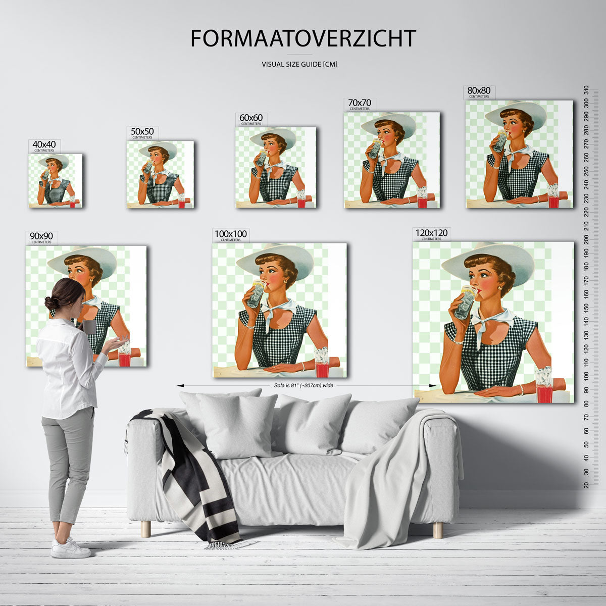 Vrouw met drankje Poster