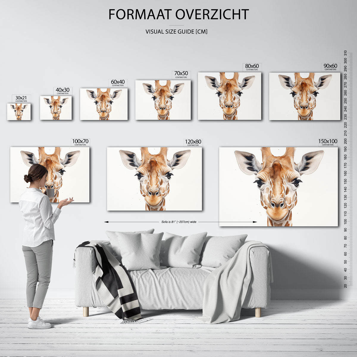 Giraffe portret Poster