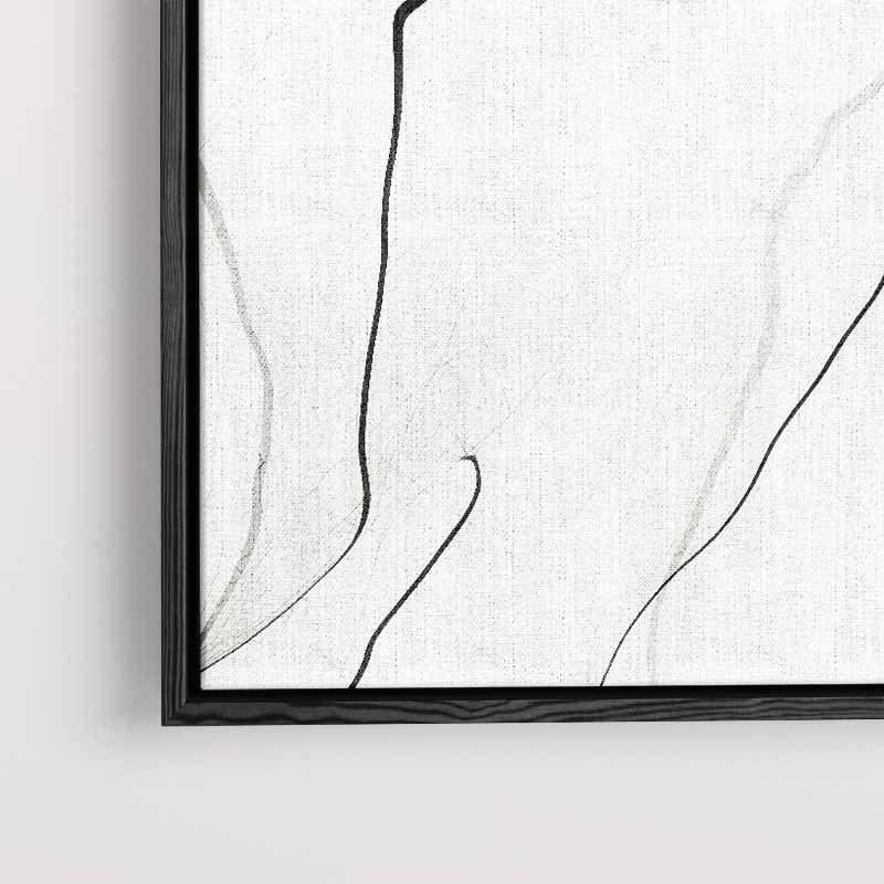 Zwarte Lijnen op Witte Rust Kunstwerk-canvas-dibond-plexiglas-wanddecoratie-WallArtistic