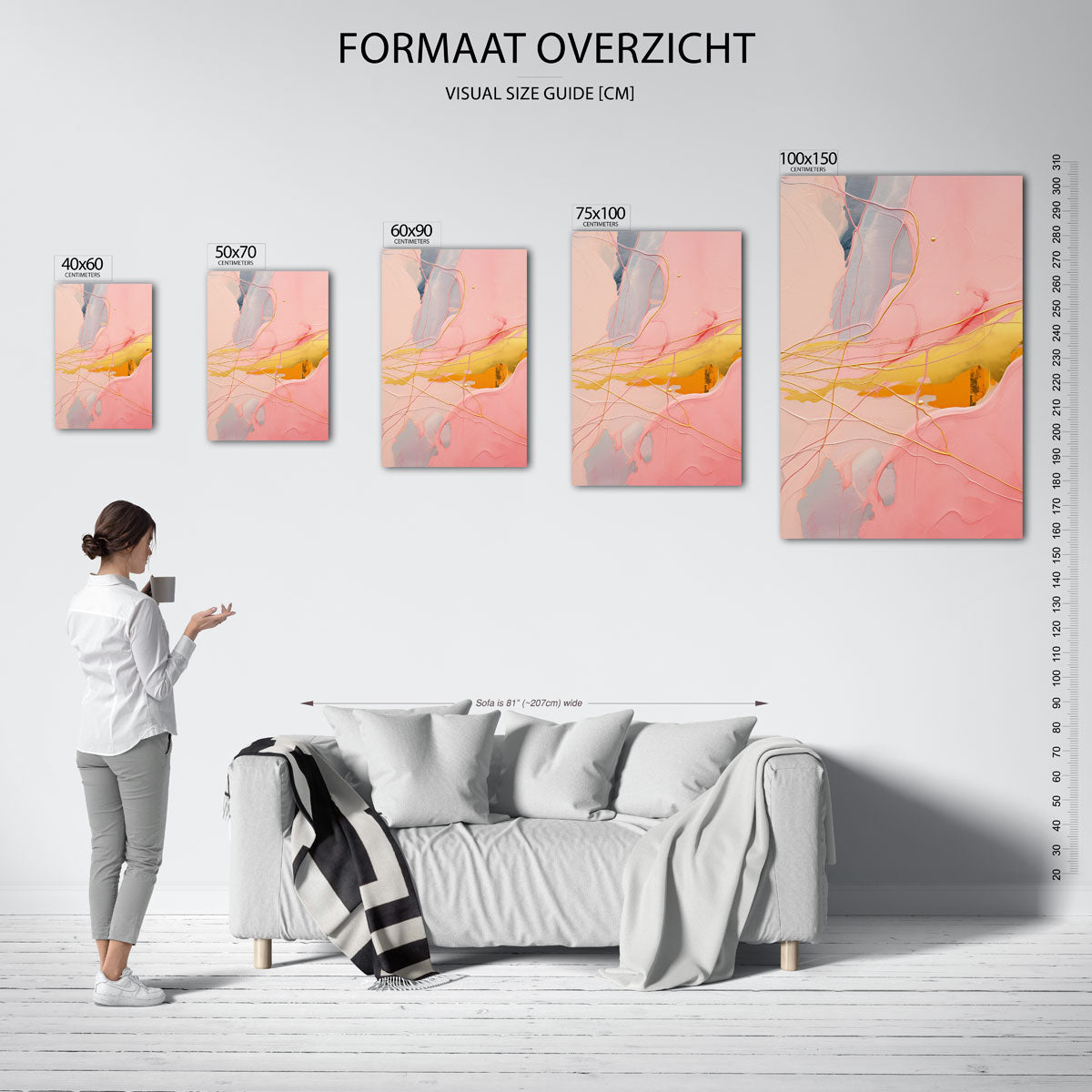 Vloeiende kleurencompositie Kunstwerk