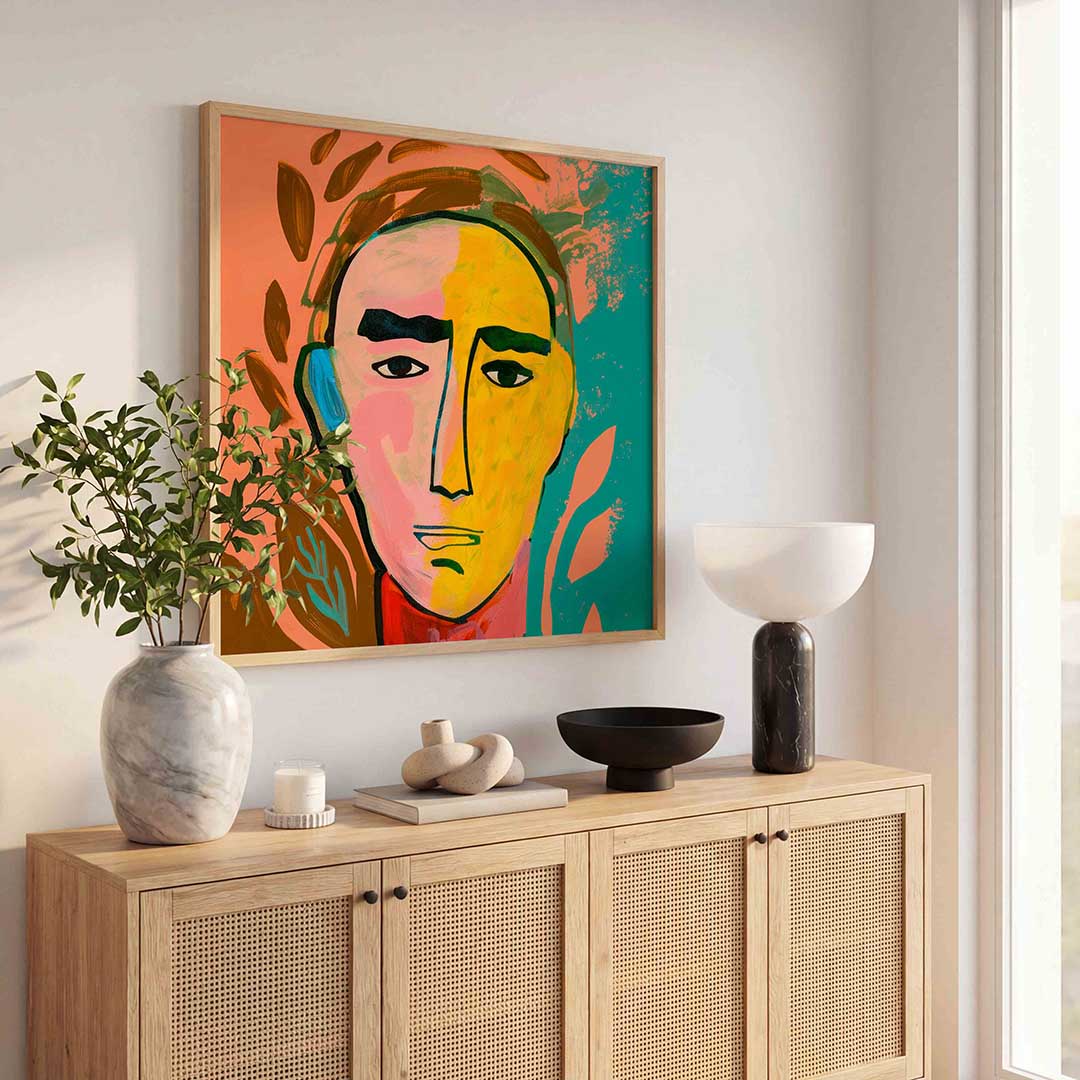Abstracte gezichten Poster