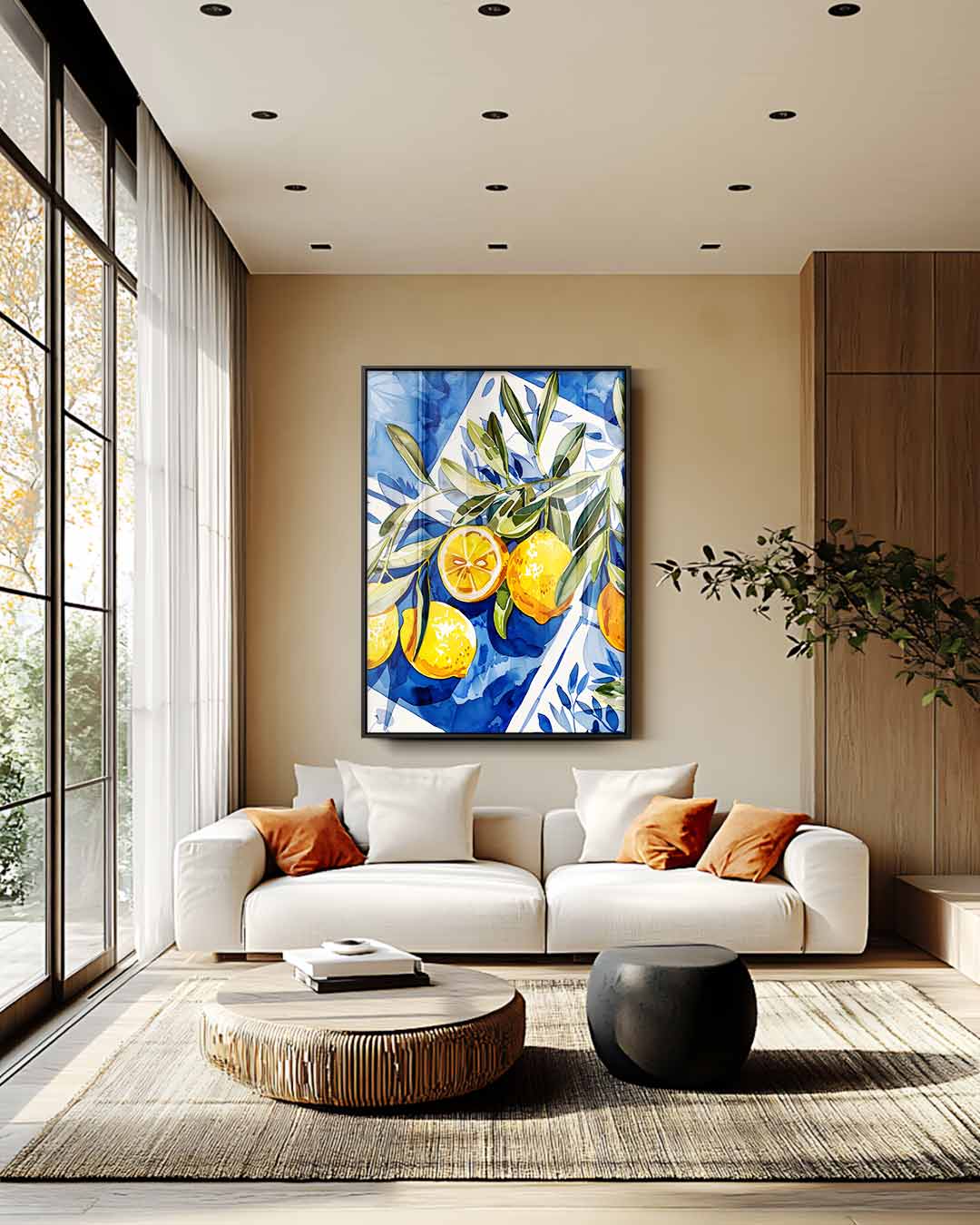Zomerse Citroenpracht Kunstwerk-canvas-dibond-plexiglas-wanddecoratie-WallArtistic