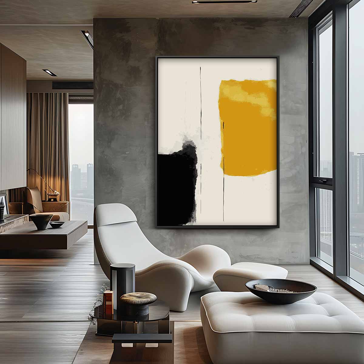 Abstracte Harmonie van Vormen Kunstwerk-canvas-dibond-plexiglas-wanddecoratie-WallArtistic