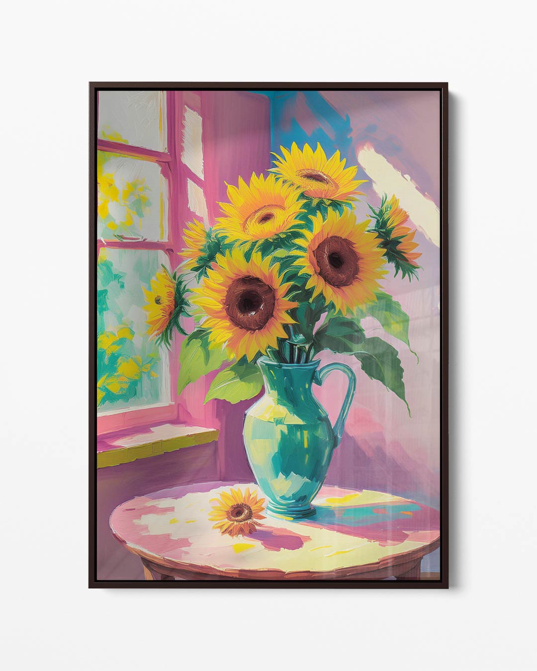 Stralende Zonnebloemen Kunstwerk-canvas-dibond-plexiglas-wanddecoratie-WallArtistic