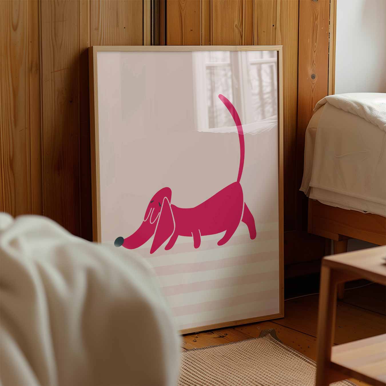 Vrolijke Teckel Illustratie Poster