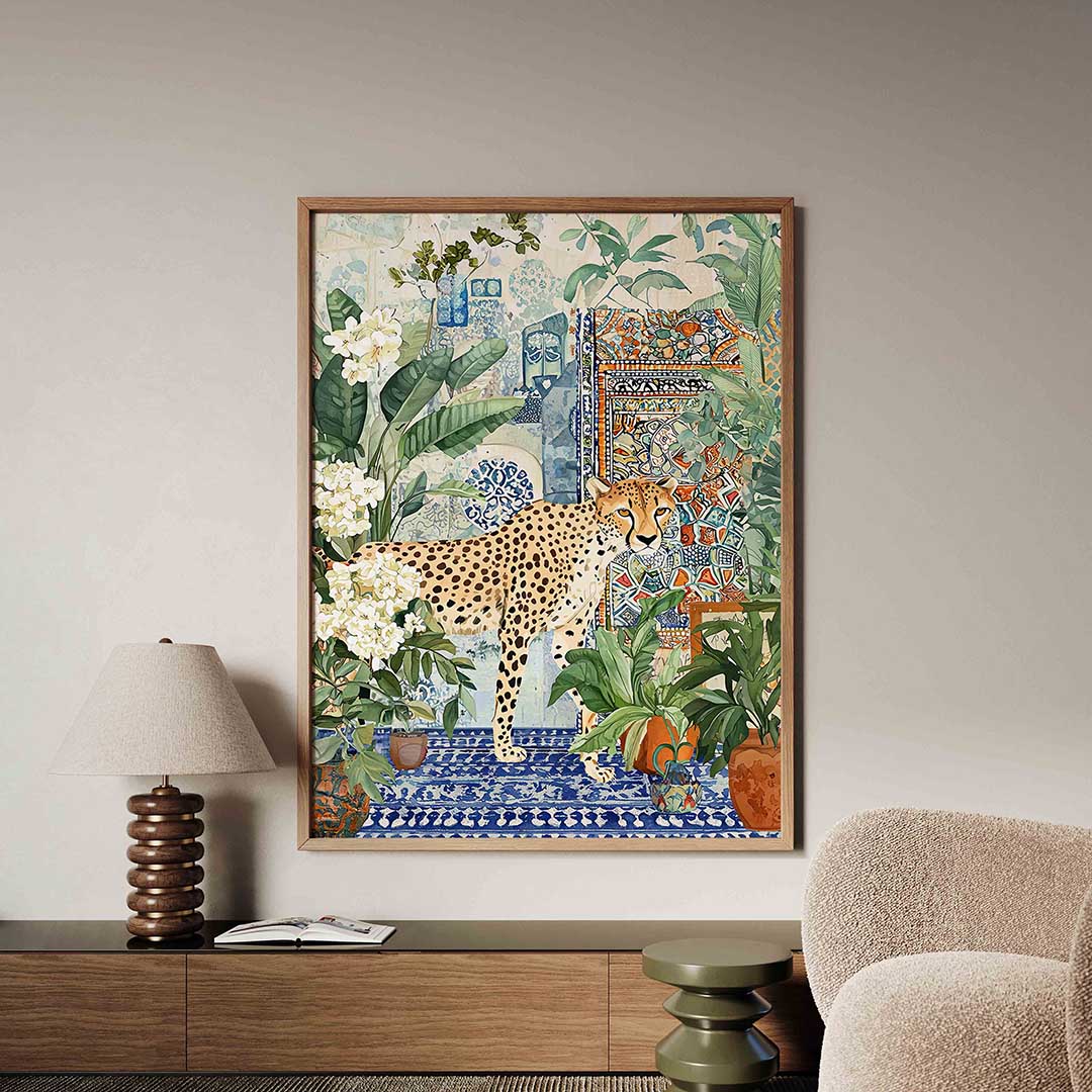 Luipaard en planten Poster