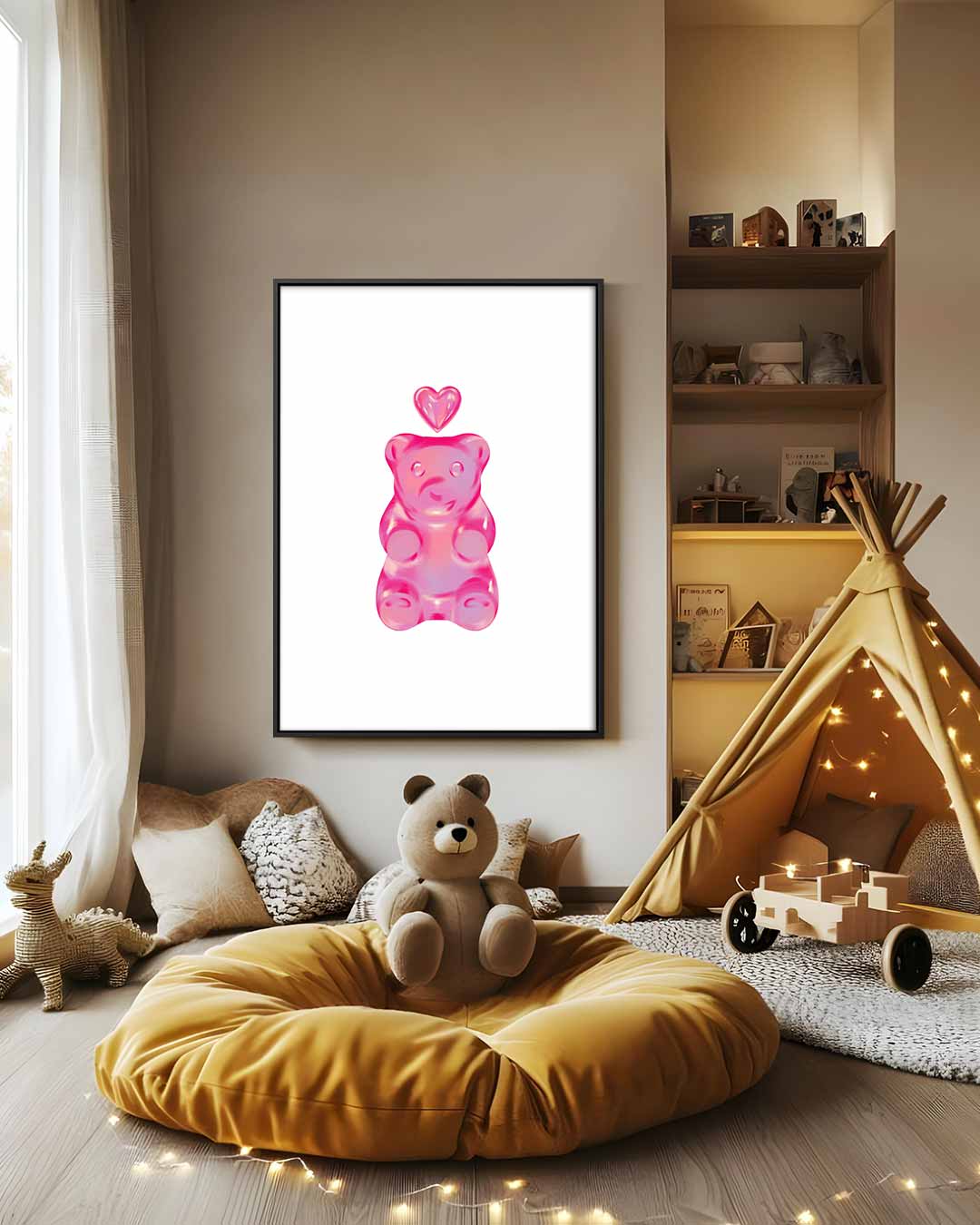 Liefdevolle Gummibeer Kunstwerk-canvas-dibond-plexiglas-wanddecoratie-WallArtistic