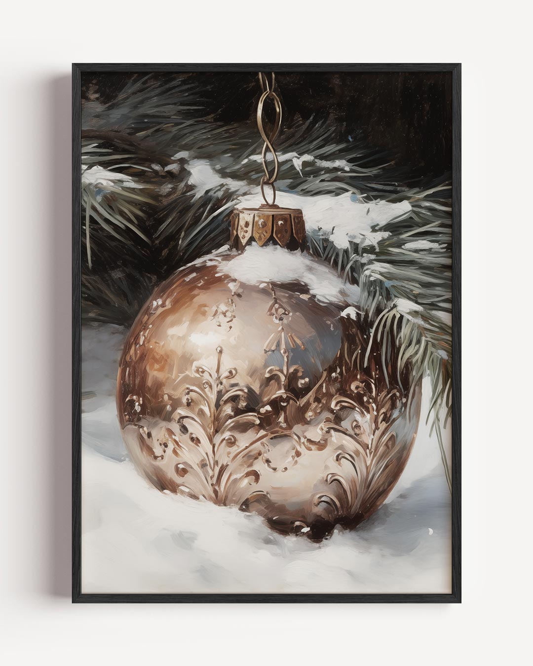 Sfeervolle Kerstbal Poster-WallArtistic