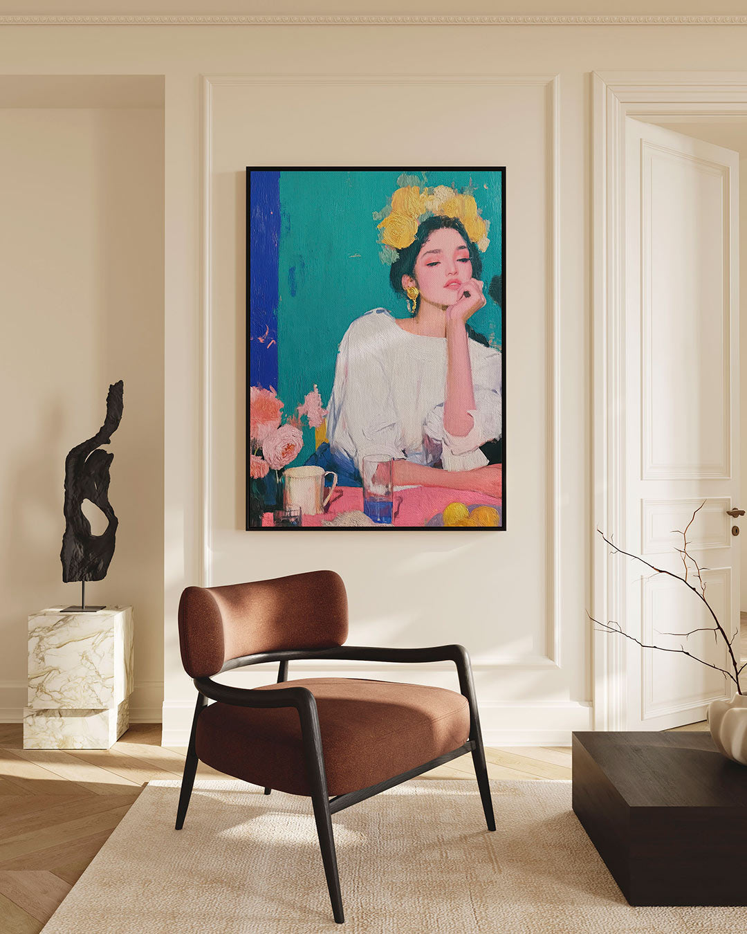 Dromerige portret compositie Kunstwerk