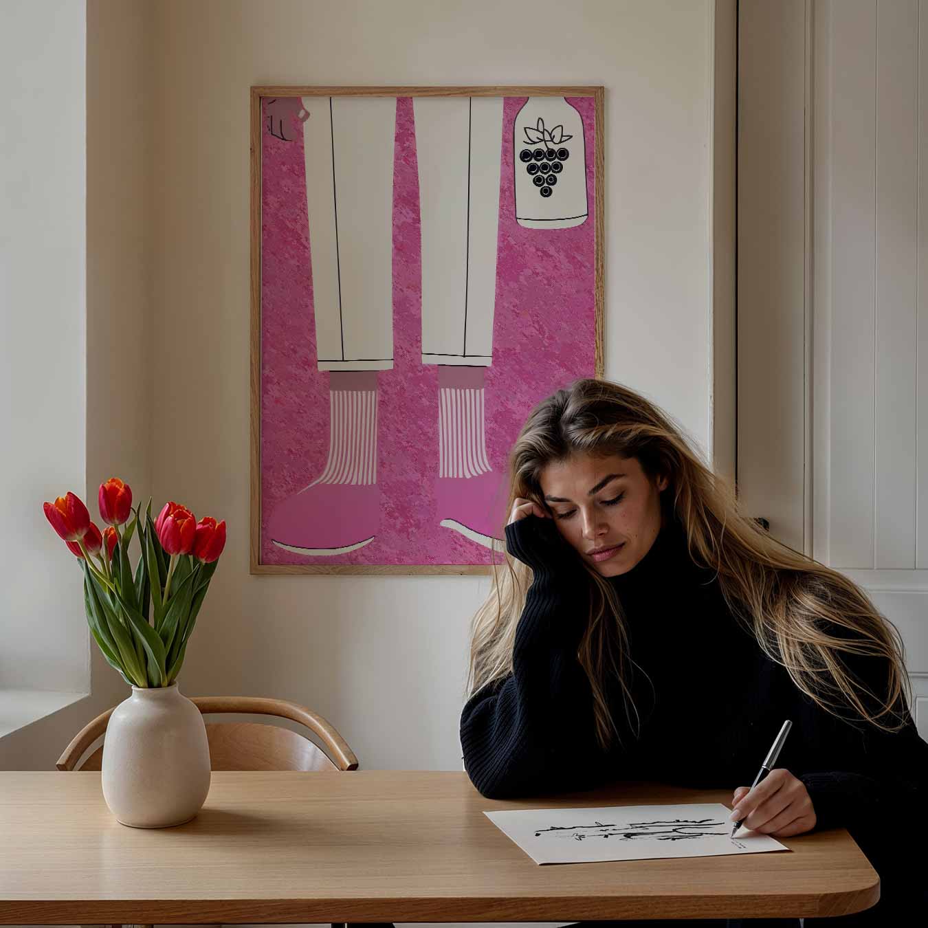 Stijlvolle roze stappers poster