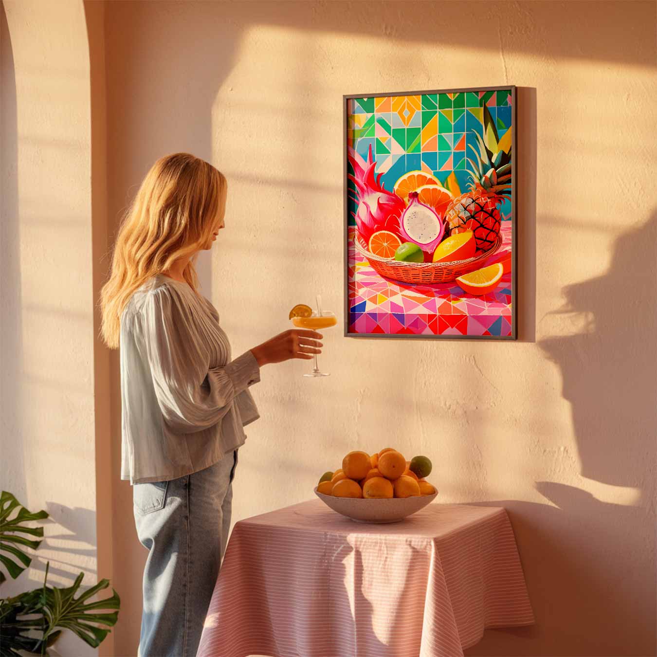 Tropische Fruitmand Poster