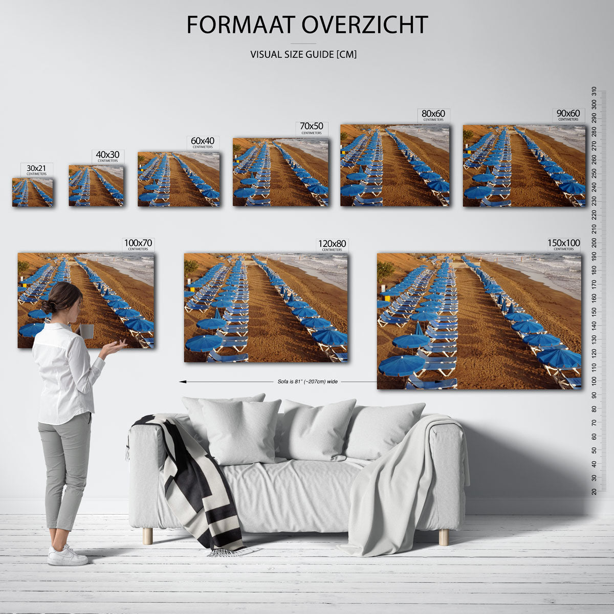 Strandstoelen en parasols Poster
