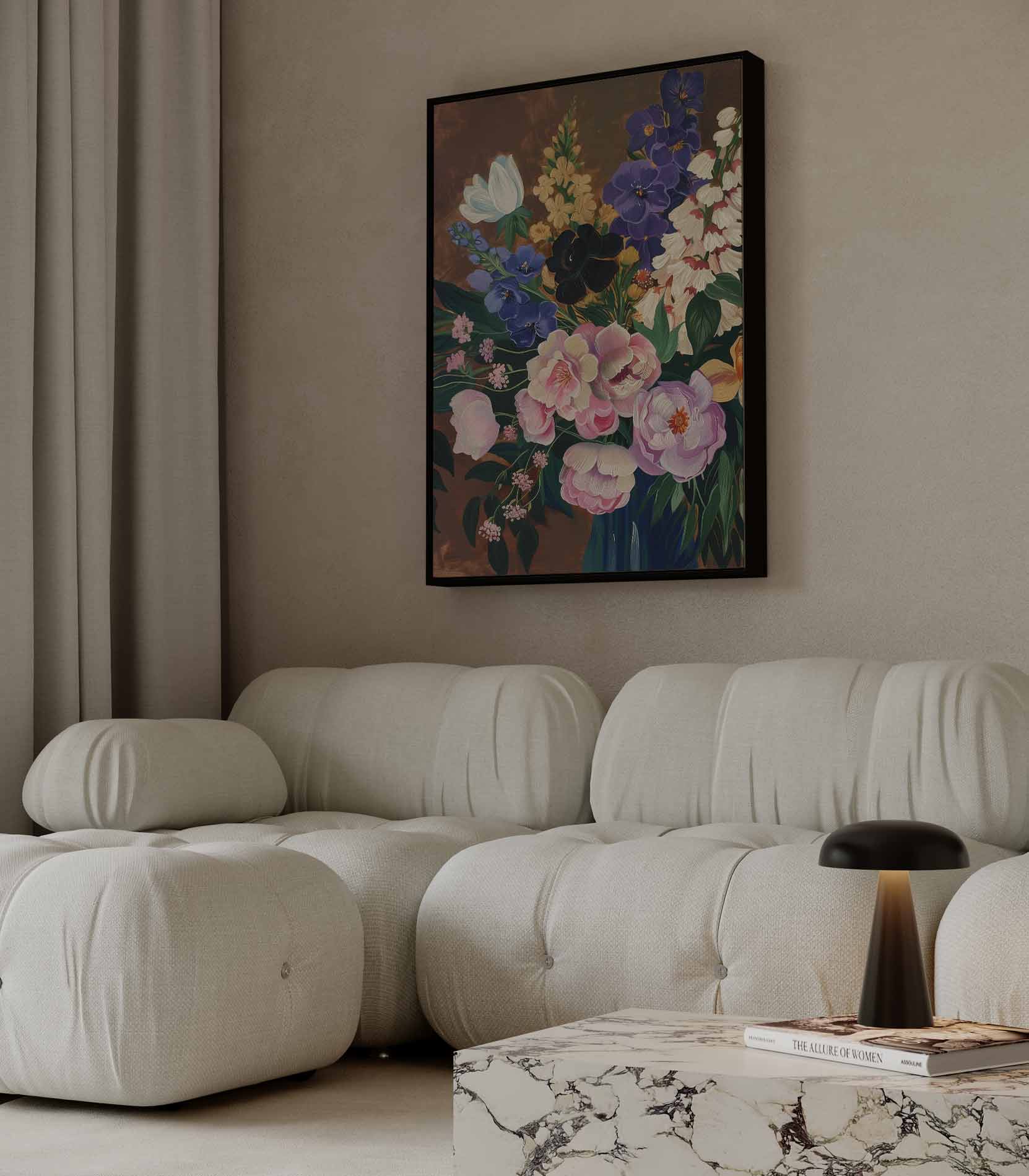 Kleurrijke Bloemenpracht Kunstwerk-canvas-dibond-plexiglas-wanddecoratie-WallArtistic